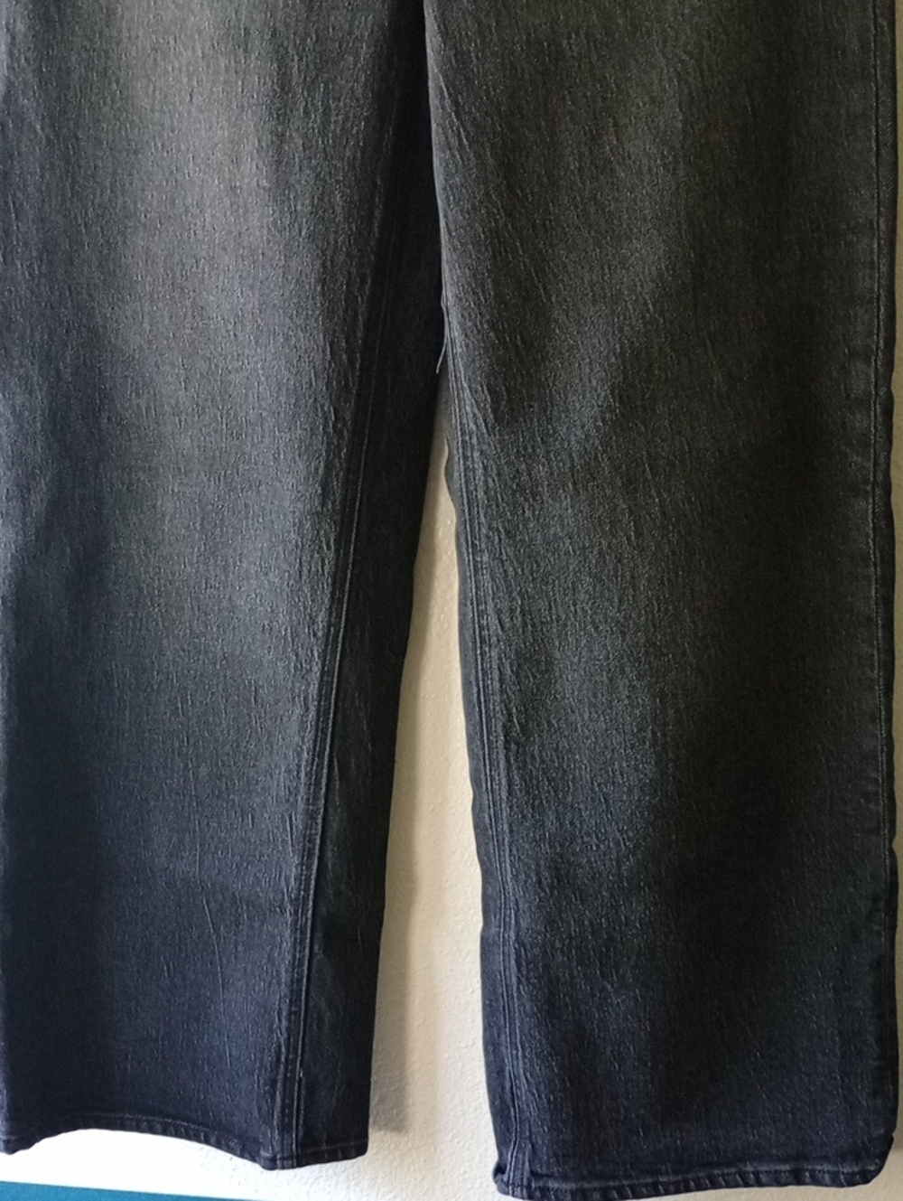 Quince Black Washed Out Denim Wide Leg Jeans Size 30 - Picture 3 of 8